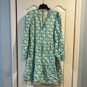 Boden Green and White Floral Dress NWOT